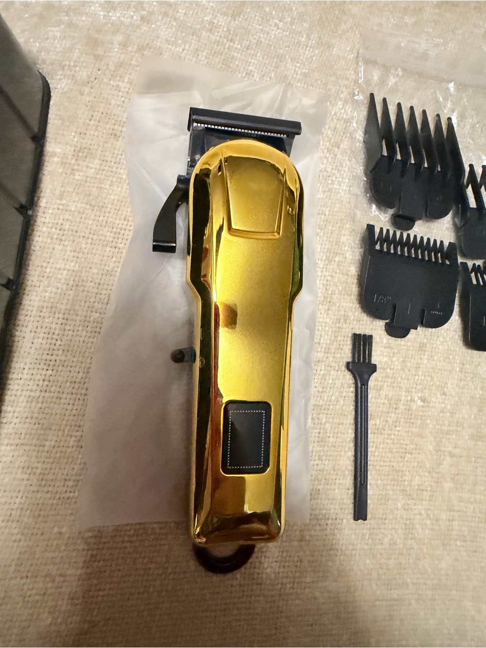 Gold Cordless Hair Trimmer with Attachment Combs